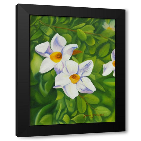 White Flower Black Modern Wood Framed Art Print with Double Matting by Stevenson, Graeme
