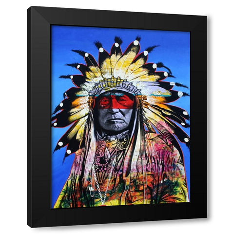 Wisdom Of The Warrior Black Modern Wood Framed Art Print with Double Matting by Stevenson, Graeme
