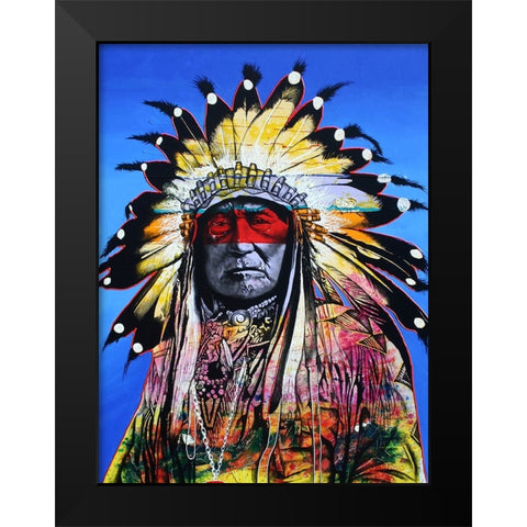 Wisdom Of The Warrior Black Modern Wood Framed Art Print by Stevenson, Graeme