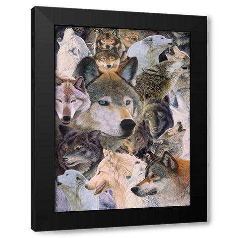 Wolves Alive Black Modern Wood Framed Art Print with Double Matting by Stevenson, Graeme