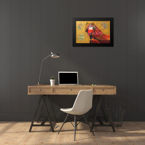 Wildfire Black Modern Wood Framed Art Print by Stevenson, Graeme
