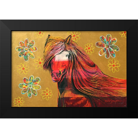 Wildfire Black Modern Wood Framed Art Print by Stevenson, Graeme