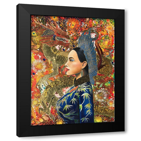 Dragon Lady Black Modern Wood Framed Art Print with Double Matting by Stevenson, Graeme