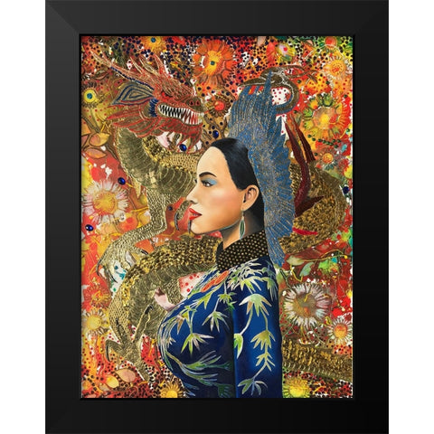 Dragon Lady Black Modern Wood Framed Art Print by Stevenson, Graeme