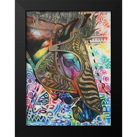 I am War Horse Black Modern Wood Framed Art Print by Stevenson, Graeme