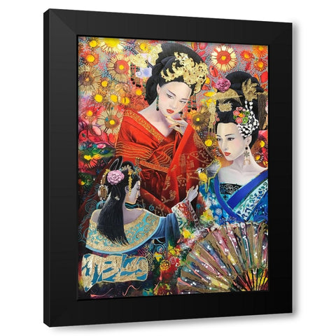 Geisha Song Black Modern Wood Framed Art Print by Stevenson, Graeme