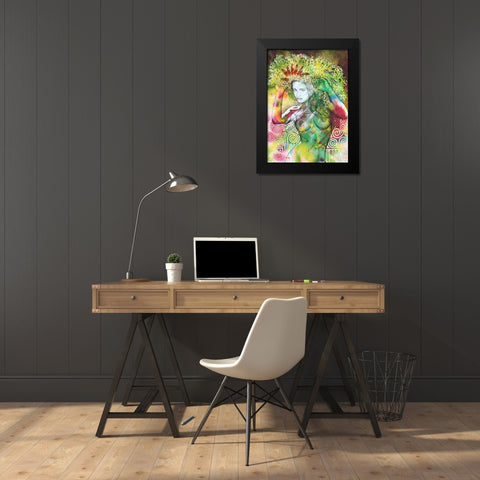 Frolic On The Green Black Modern Wood Framed Art Print by Stevenson, Graeme