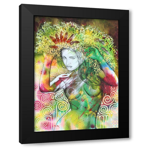 Frolic On The Green Black Modern Wood Framed Art Print with Double Matting by Stevenson, Graeme