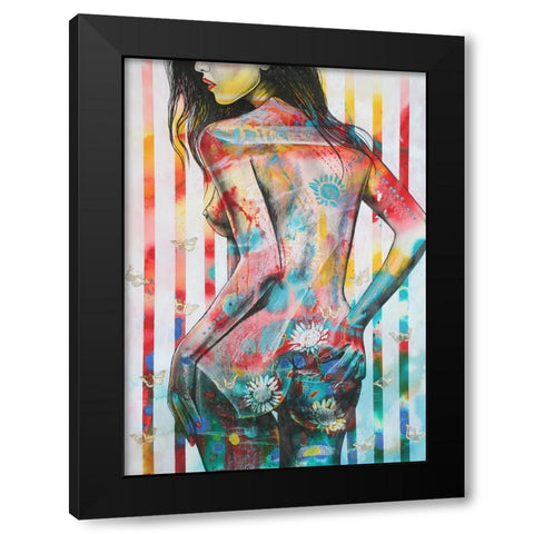 I Dare You Black Modern Wood Framed Art Print by Stevenson, Graeme