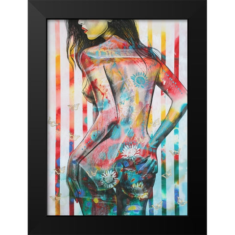 I Dare You Black Modern Wood Framed Art Print by Stevenson, Graeme