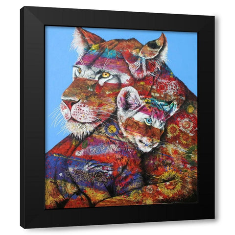 Masai Mother Black Modern Wood Framed Art Print with Double Matting by Stevenson, Graeme