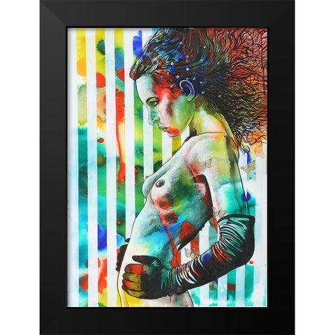 What Attitude Black Modern Wood Framed Art Print by Stevenson, Graeme