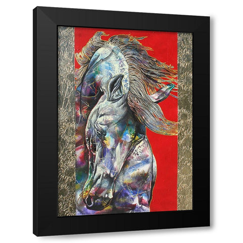 Golden Stallion Black Modern Wood Framed Art Print with Double Matting by Stevenson, Graeme
