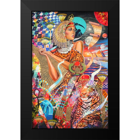 Seshat Black Modern Wood Framed Art Print by Stevenson, Graeme