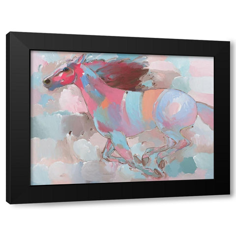 Racing the Wind Black Modern Wood Framed Art Print with Double Matting by Khorasani, Hooshang