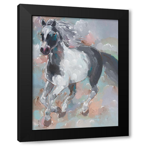Smoky Runner Black Modern Wood Framed Art Print with Double Matting by Khorasani, Hooshang