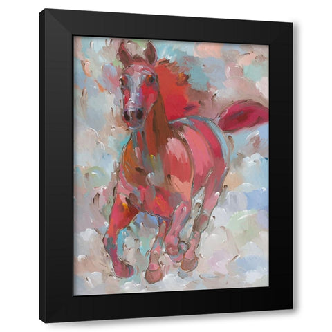 Red Wind Black Modern Wood Framed Art Print with Double Matting by Khorasani, Hooshang