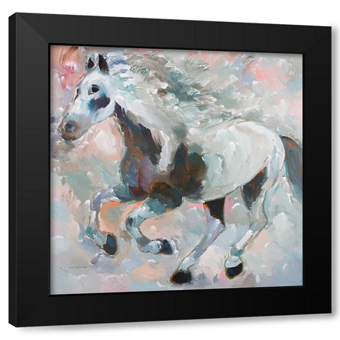 Night Thunder Black Modern Wood Framed Art Print with Double Matting by Khorasani, Hooshang