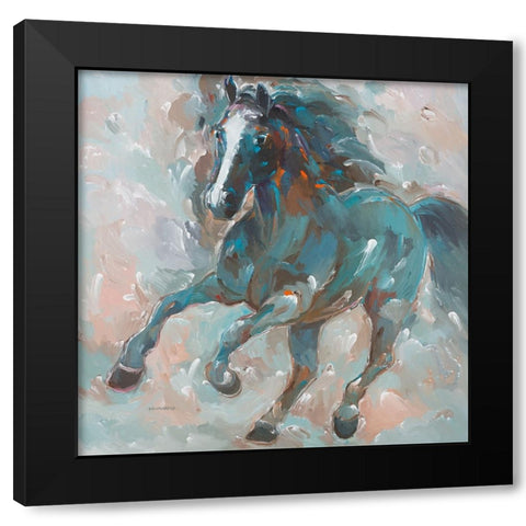 Knight of the Night Black Modern Wood Framed Art Print with Double Matting by Khorasani, Hooshang