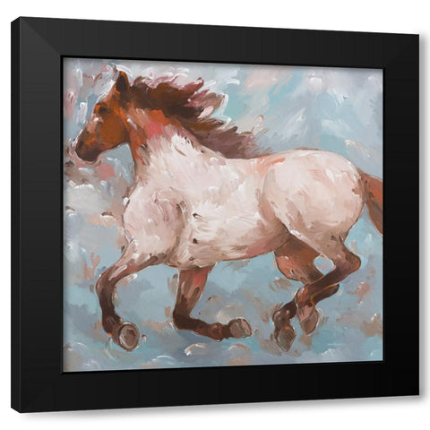 Roan Runner Black Modern Wood Framed Art Print with Double Matting by Khorasani, Hooshang
