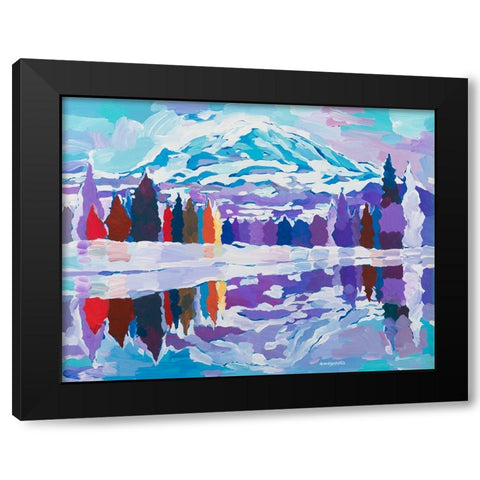 Natures Reflection Black Modern Wood Framed Art Print by Khorasani, Hooshang