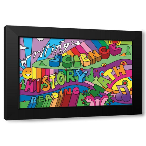 School Courses Black Modern Wood Framed Art Print by Green, Howie