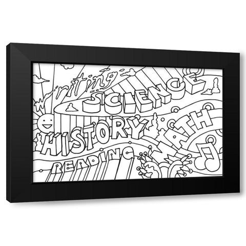 School Courses Black Modern Wood Framed Art Print by Green, Howie