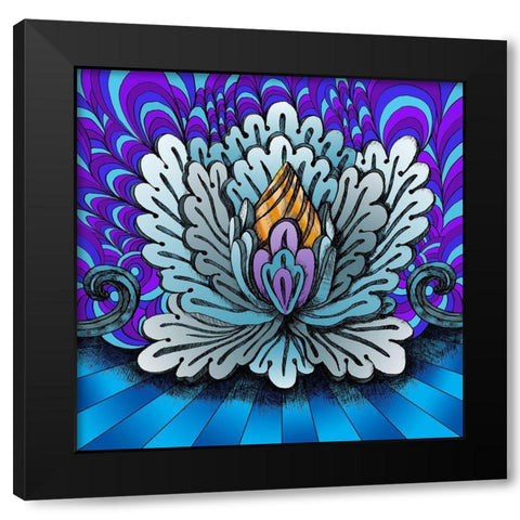 Lotus Flower 1 Black Modern Wood Framed Art Print with Double Matting by Green, Howie