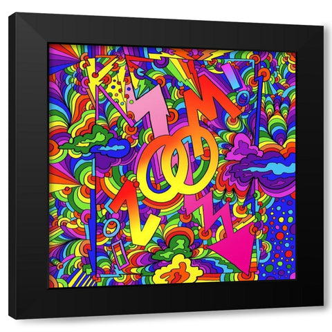 Pop Art Zoom Black Modern Wood Framed Art Print with Double Matting by Green, Howie