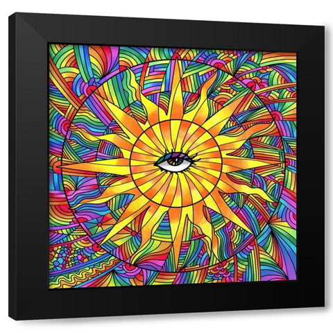 Sun Eye Black Modern Wood Framed Art Print with Double Matting by Green, Howie