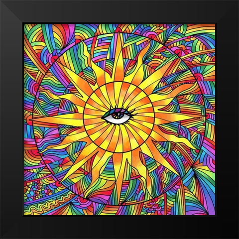 Sun Eye Black Modern Wood Framed Art Print by Green, Howie