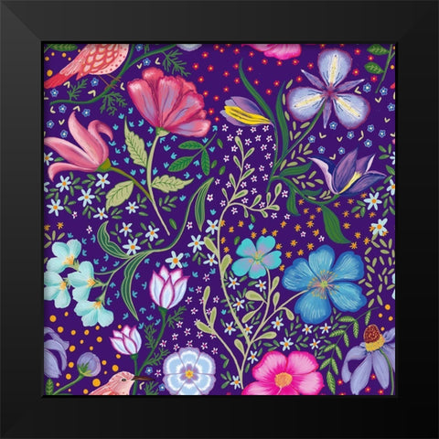 20-72 Harmony Blues Black Modern Wood Framed Art Print by HUE and MI and Sangita