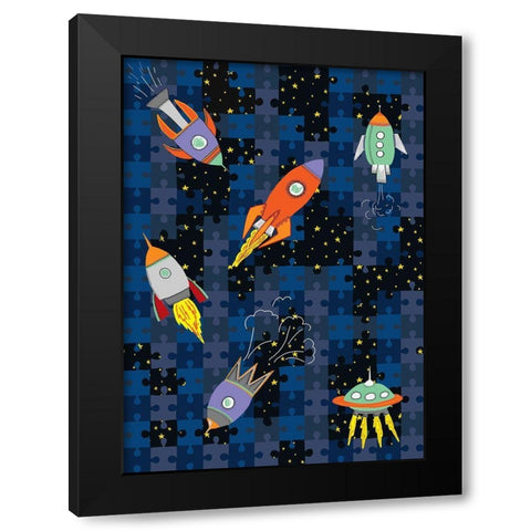 A Peice Of Space Black Modern Wood Framed Art Print by HUE and MI and Sangita