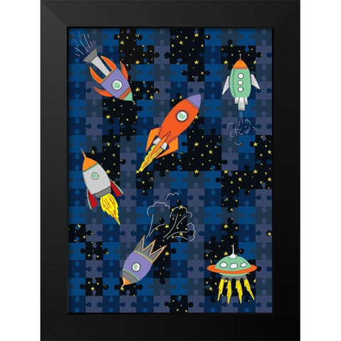 A Peice Of Space Black Modern Wood Framed Art Print by HUE and MI and Sangita