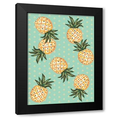 Pinacolada Black Modern Wood Framed Art Print with Double Matting by HUE and MI and Sangita