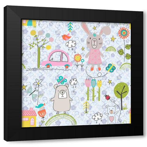 2106 Outside Black Modern Wood Framed Art Print with Double Matting by HUE and MI and Sangita