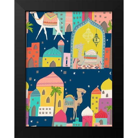 Whos Got The Hump Black Modern Wood Framed Art Print by HUE and MI and Sangita