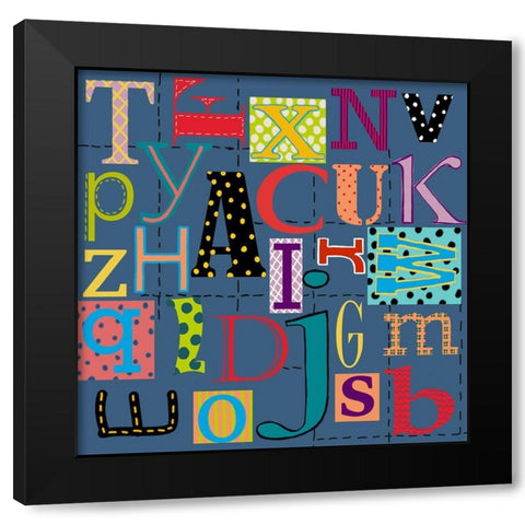 Abc Black Modern Wood Framed Art Print by HUE and MI and Sangita