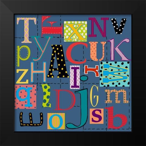 Abc Black Modern Wood Framed Art Print by HUE and MI and Sangita