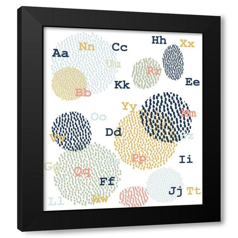 Simple Abc Black Modern Wood Framed Art Print by HUE and MI and Sangita