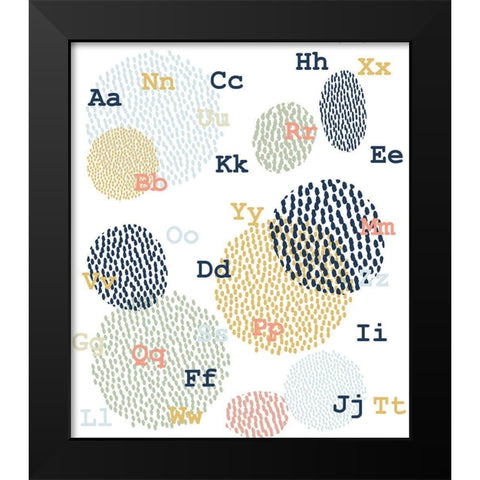Simple Abc Black Modern Wood Framed Art Print by HUE and MI and Sangita