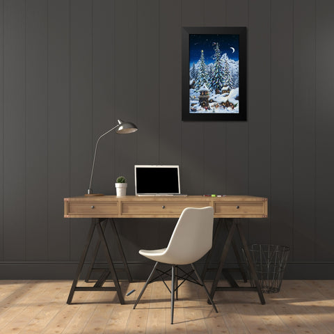 Christmas With The Elves Black Modern Wood Framed Art Print by Tift, Jeff