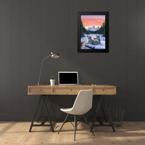 Winters Dawn Black Modern Wood Framed Art Print by Tift, Jeff