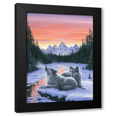 Winters Dawn Black Modern Wood Framed Art Print by Tift, Jeff