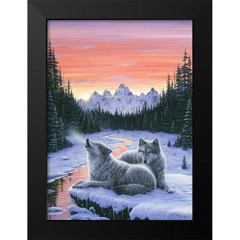 Winters Dawn Black Modern Wood Framed Art Print by Tift, Jeff