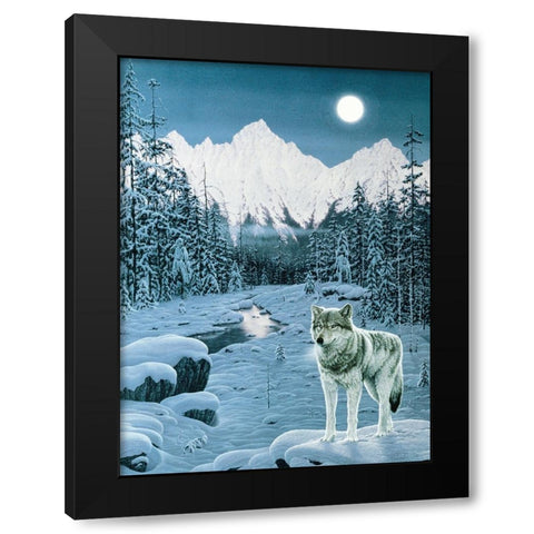 Winter Twilight Black Modern Wood Framed Art Print by Tift, Jeff