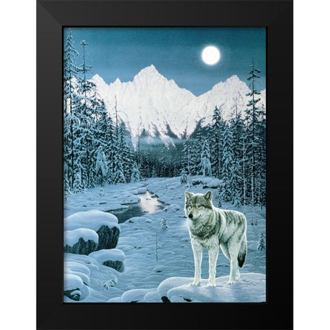 Winter Twilight Black Modern Wood Framed Art Print by Tift, Jeff