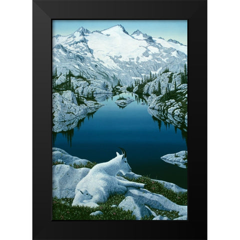 Cascade Summer Black Modern Wood Framed Art Print by Tift, Jeff