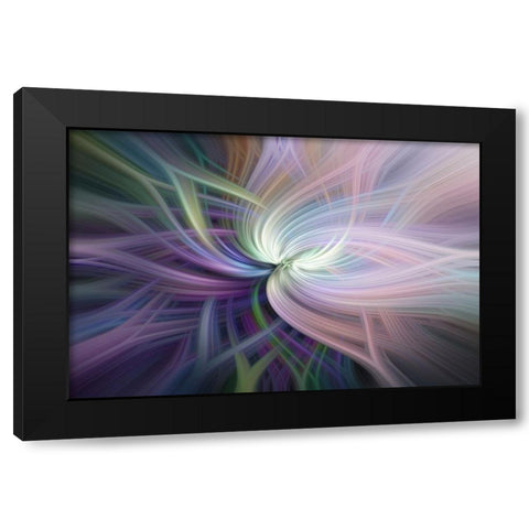 Mystery of Colors Glow of Galactic Rose Black Modern Wood Framed Art Print with Double Matting by Jenny Rainbow Fine Art