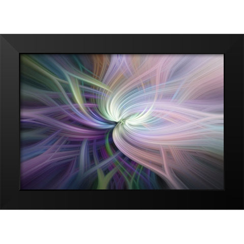 Mystery of Colors Glow of Galactic Rose Black Modern Wood Framed Art Print by Jenny Rainbow Fine Art